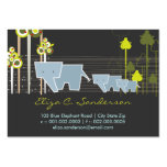 Whimsical Cute Elephant Family In Forest Trees Sun Business Card Templates