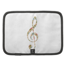 Whimsical cute girly floral retro music Note Planner