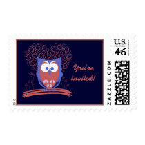 Whimsical Cute Owl Custom postage stamps stamps