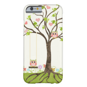 Whimsical Cute Owls Tree of Life Heart Leaf Swirls Barely There iPhone 6 Case