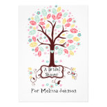 Whimsical Cute Swirl Heart Flower Tree Bridal Card