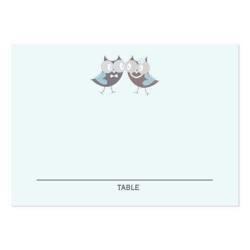 Whimsical Cute Wedding Owls Wedding Place Cards Business Cards (front side)