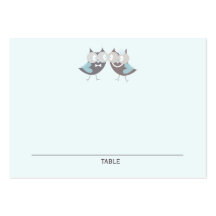 Whimsical Cute Wedding Owls Wedding Place Cards Business Cards