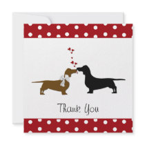 Whimsical Dachshunds Thank You Card Personalized Invite