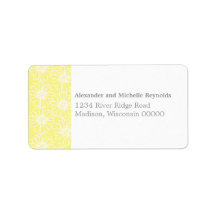 Whimsical Daisies Address Labels, Yellow