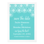 Whimsical Daisies Save the Date Invite, Aqua