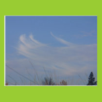 Whimsical Dancing Clouds Postcard postcards