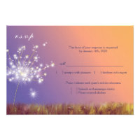 Whimsical Dandelion Floral Wedding RSVP (3.5x5) Personalized Announcement