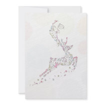 whimsical doodles christmas reindeer custom invitation