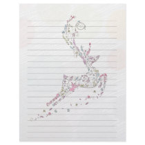 whimsical doodles christmas reindeer custom letterhead