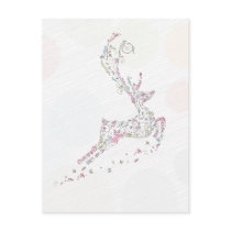whimsical doodles christmas reindeer post card