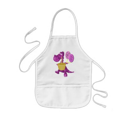 Whimsical Dragon Cupcake Balloons Kids Apron