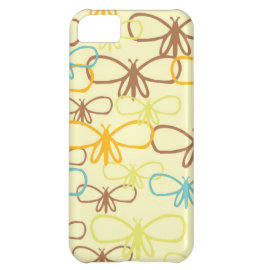 Whimsical Dragonfly Line Art Butterflies Cover For iPhone 5C