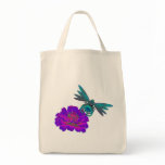Whimsical Dragonfly On Flower Tote Bag