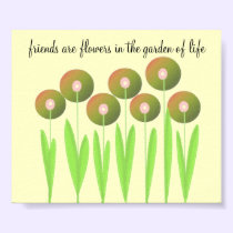 Whimsical Earth Tone Flowers with Saying posters
