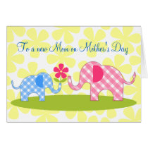 Whimsical Elephants First Mother's Day Card cards