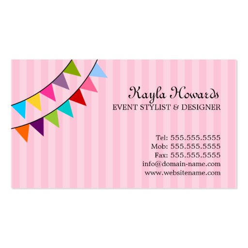 Whimsical Event Styling and Design Business Cards (back side)