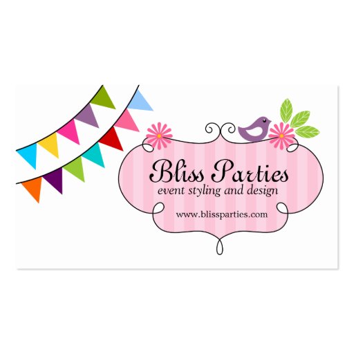 Whimsical Event Styling and Design Business Cards (front side)