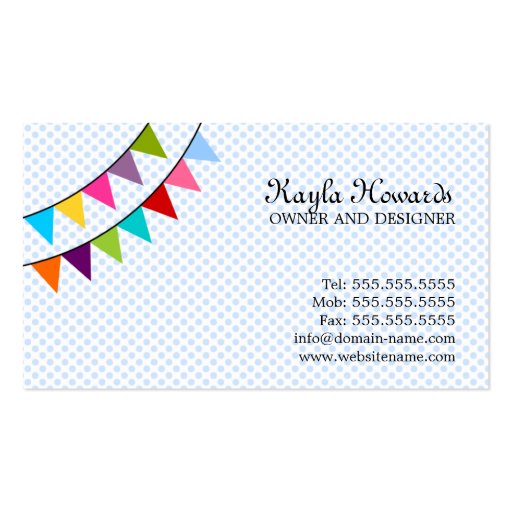 Whimsical Event Styling and Design Business Cards (back side)