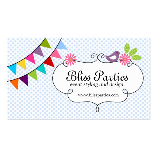 Whimsical Event Styling and Design Business Cards (front side)