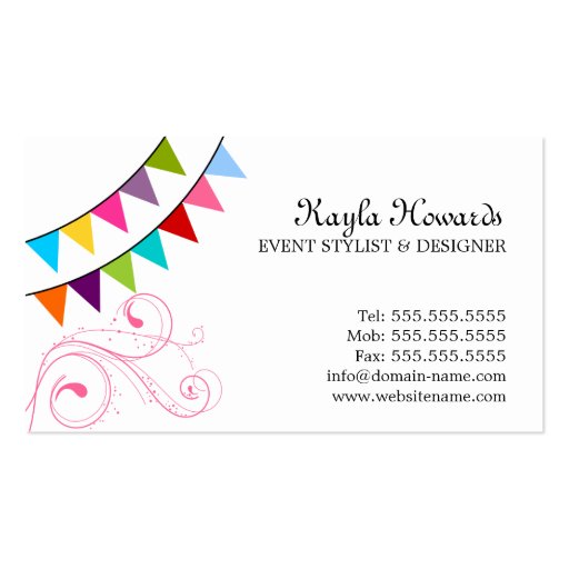 Whimsical Event Styling and Design Business Cards (back side)