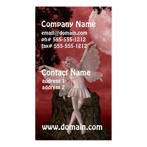 Whimsical Fairy Business Cards (front side)