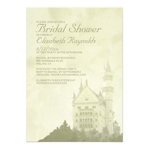 Whimsical Fairytale Castle Bridal Shower Invites