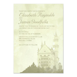 Whimsical Fairytale Castle Wedding Invitations Card