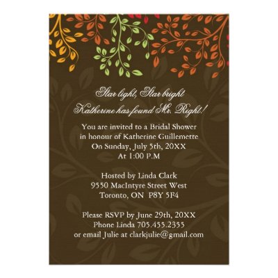 Whimsical Fall Bridal Shower Announcement