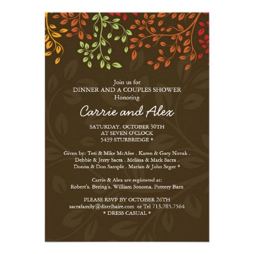 Whimsical Fall Engagement Party Invitation
