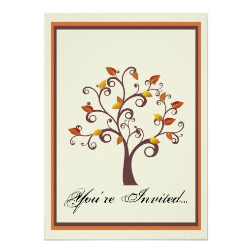 Whimsical Fall Tree Wedding Invitation