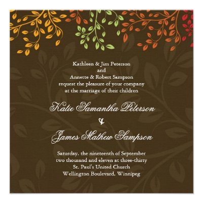 Whimsical Fall Wedding Invitation