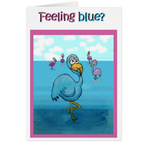 Whimsical Feel Better Soon Pink Flamingo Humor Greeting Cards