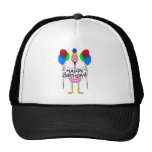 Whimsical Flamingo Happy Birthday Balloons Mesh Hat