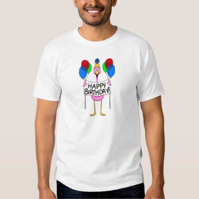 Whimsical Flamingo Happy Birthday Balloons Shirts