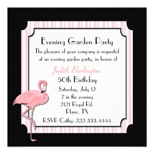 Whimsical Flamingo Party Invitation