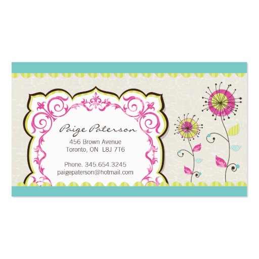 Whimsical Floral Business Cards (back side)