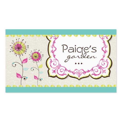 Whimsical Floral Business Cards (front side)