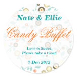 Whimsical Floral Candy Buffet Sticker
