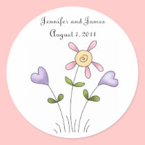 Whimsical Floral Wedding Sticker stickers