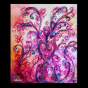 WHIMSICAL FLOURISHES bright pink purple posters