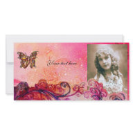 WHIMSICAL FLOURISHES bright red ,pink purple photocard