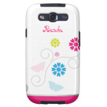Whimsical Flower and Butterfly Samsung Galaxy Case casemate cases