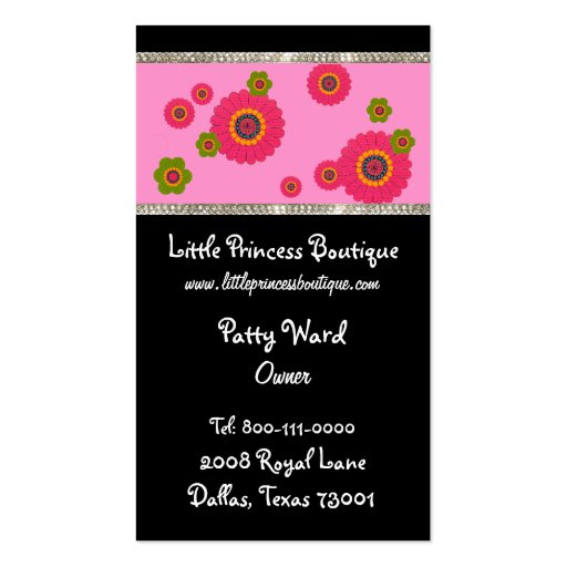 Whimsical Flower Business Cards (front side)