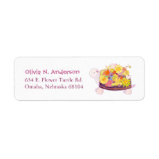 Whimsical Flower Turtle: Mailing Address Labels label