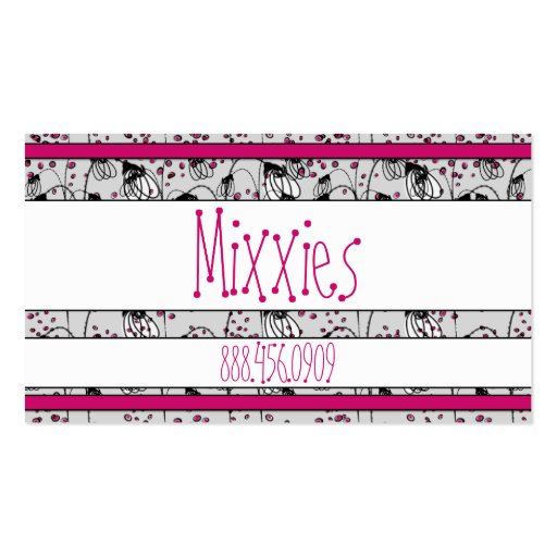 Whimsical Flowers Business Cards (front side)