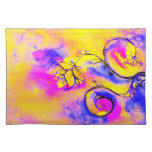 WHIMSICAL FLOWERS pink yellow blue Placemat