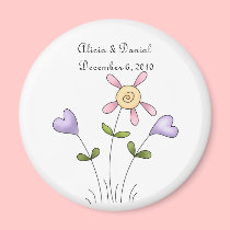 Whimsical Flowers Save the Date Magnet magnets