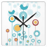 Whimsical Flowers Wall Clock