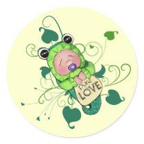 Whimsical Frog / Tadpole Baby stickers